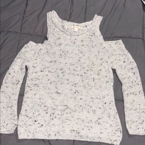 Miami Off-the-Shoulder Speckled Sweater - Cream and Black